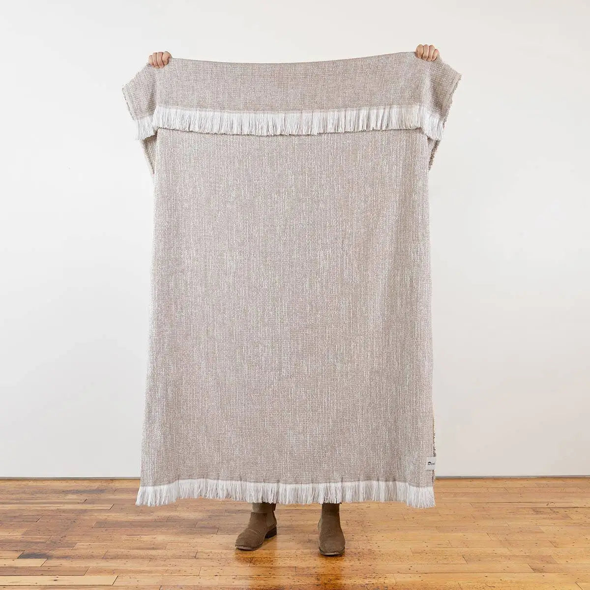 Sunbrella® Signature Indoor Outdoor Throw - Crosshatch Flax