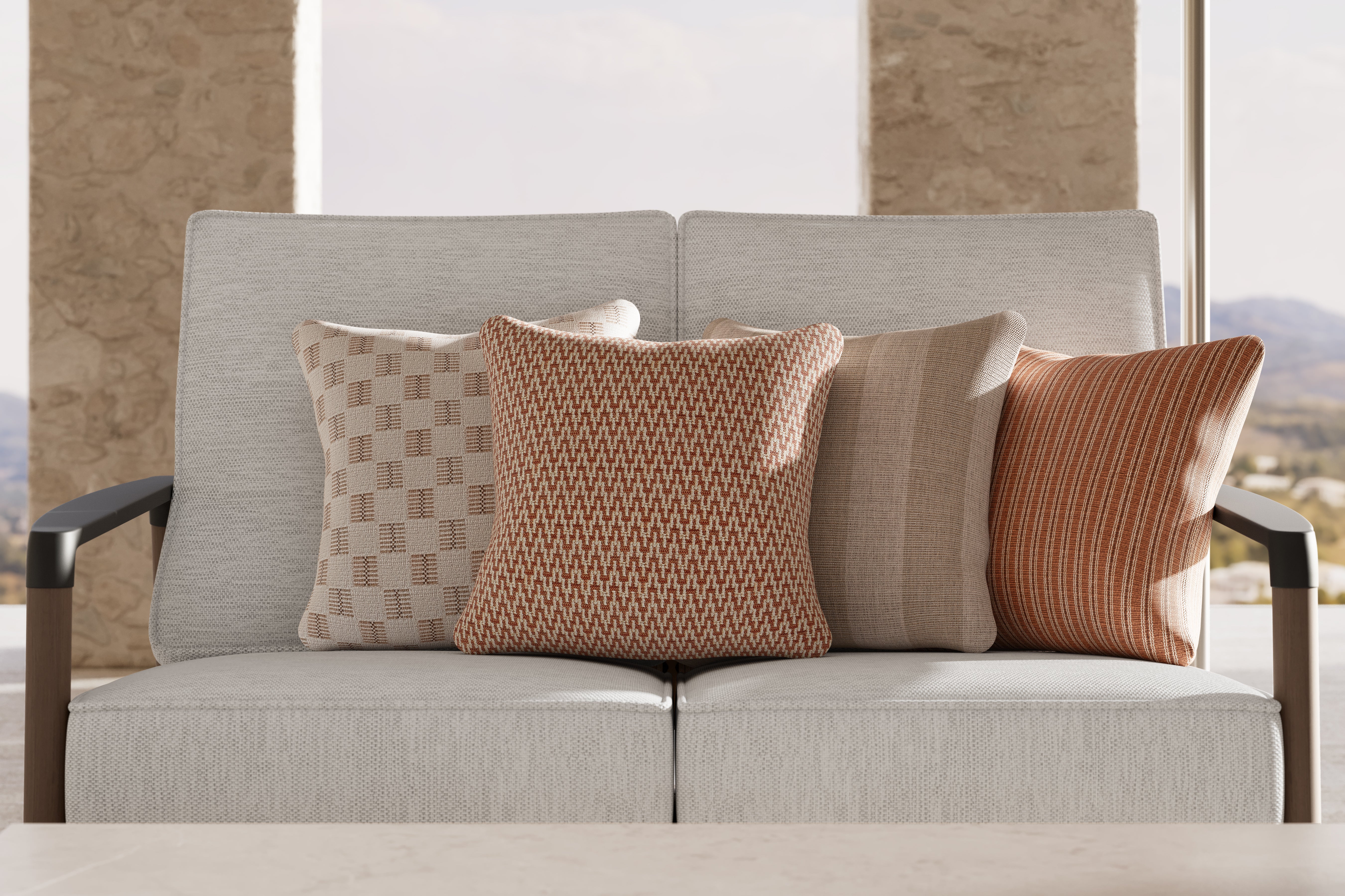 Sunbrella® Outdoor Pillow - Memory Amber - 18x18