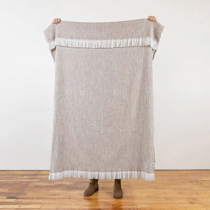 Sunbrella® Signature Indoor Outdoor Throw - Crosshatch Flax